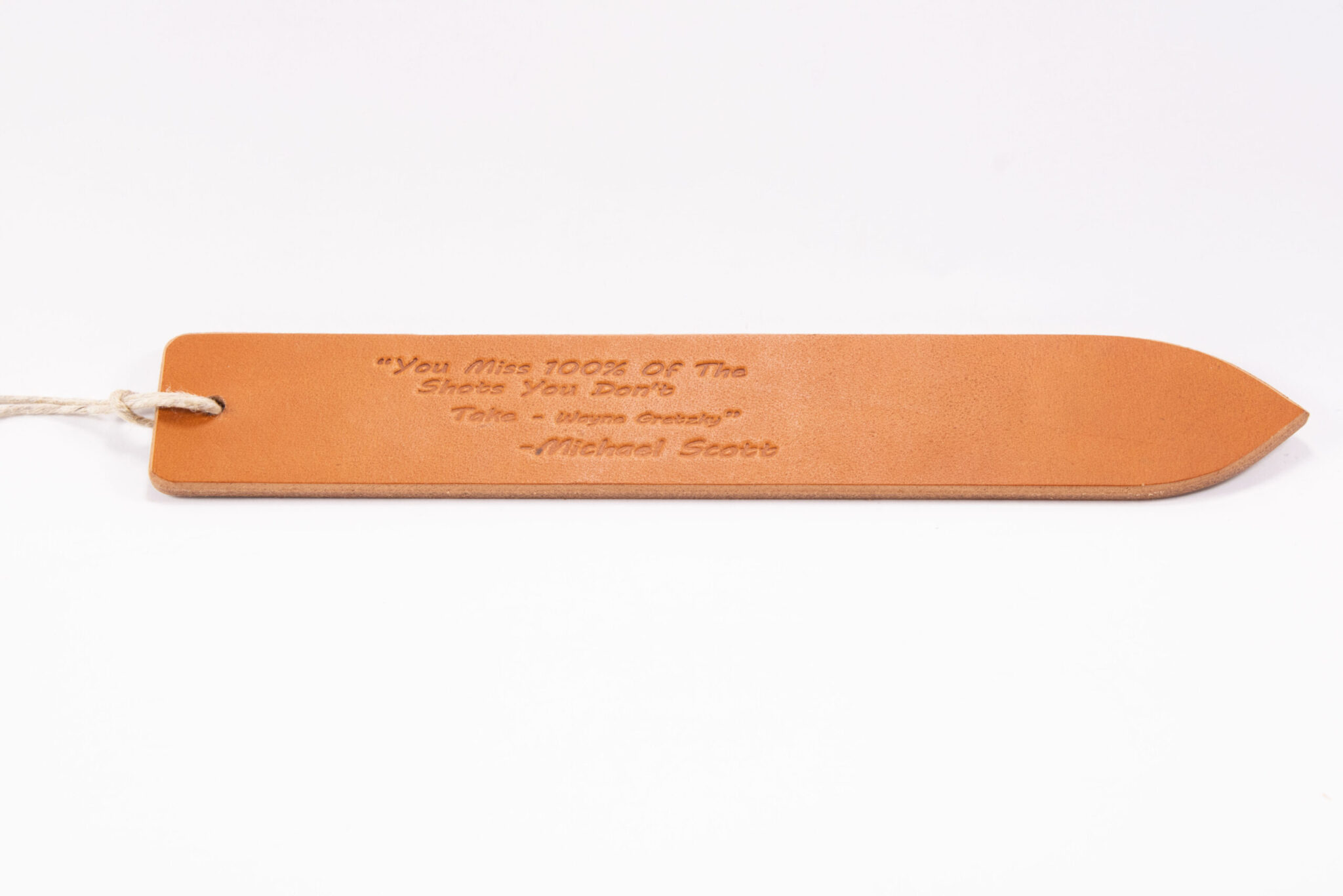 Product image of FredFloris leather bookmark with the office quotes