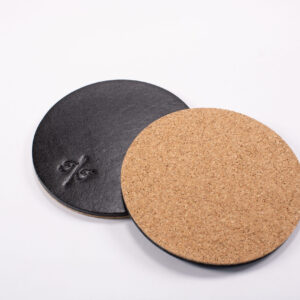 Product image of FredFloris black leather drink coasters