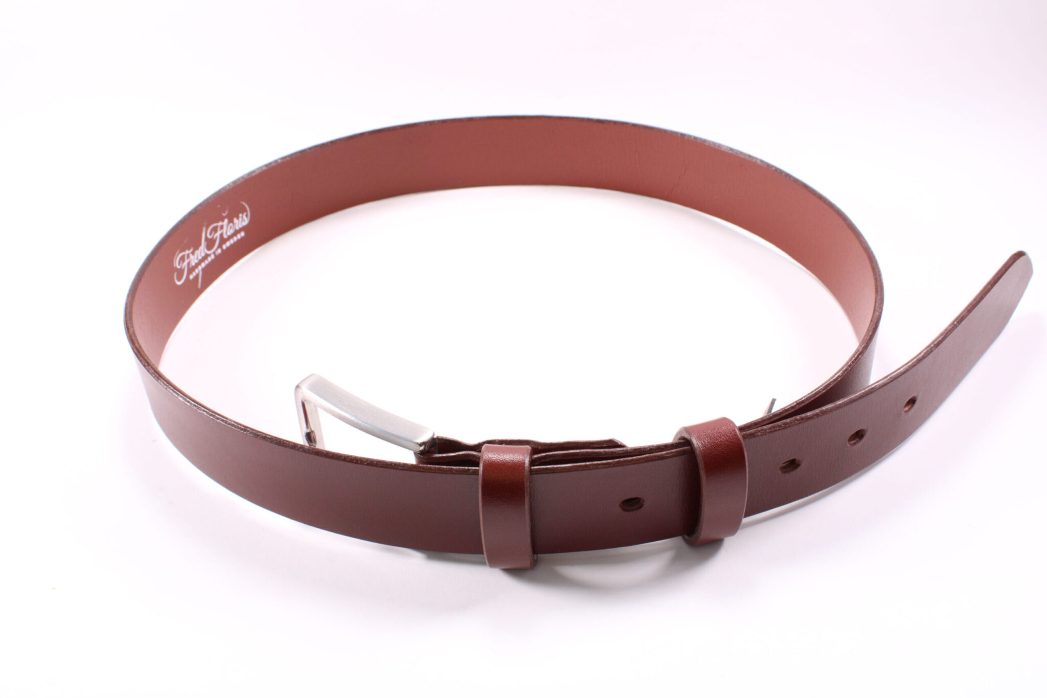 Product image of FredFloris handmade mahogany full-grain leather mens belt