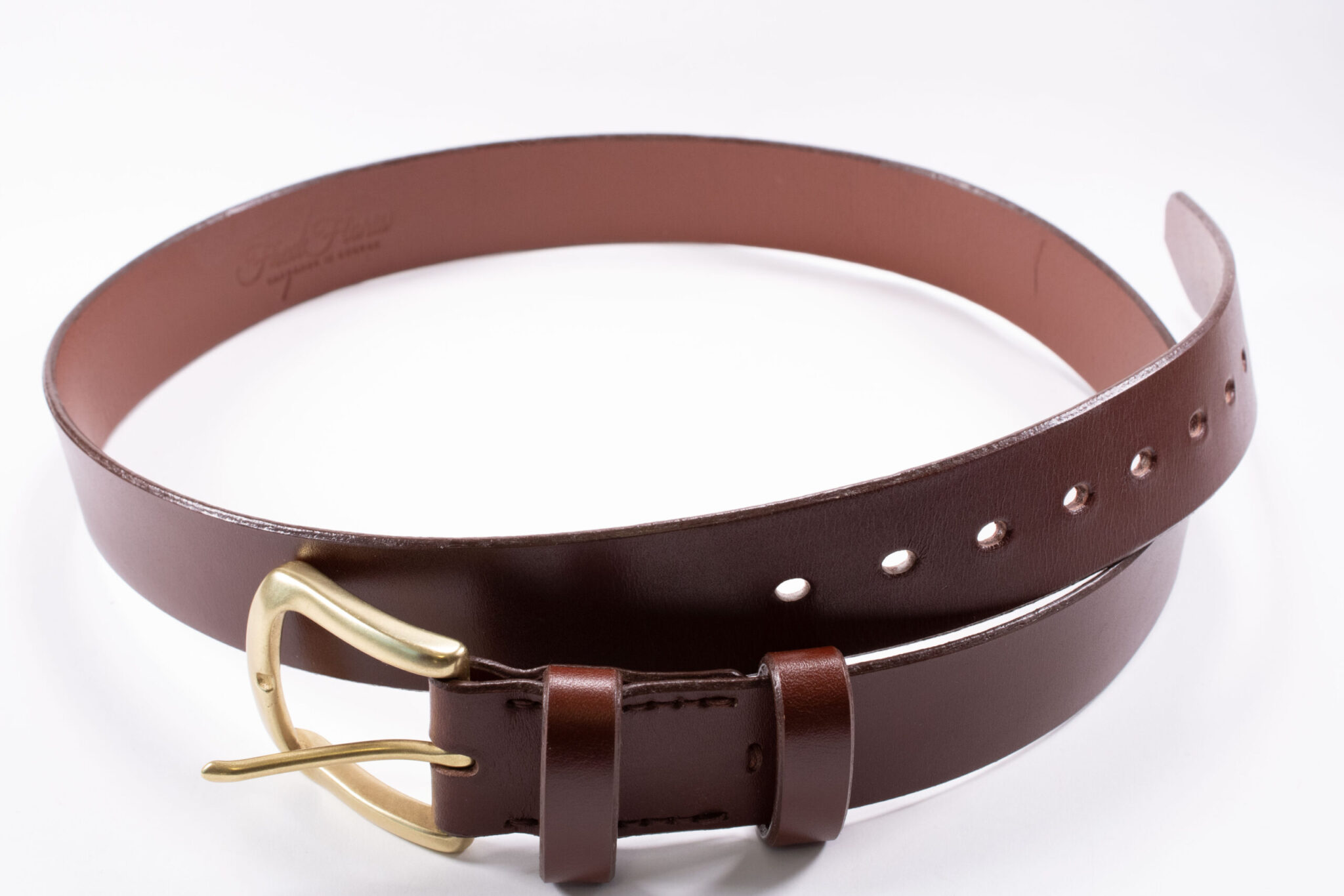 Product image of FredFloris handmade mahogany full-grain leather mens belt