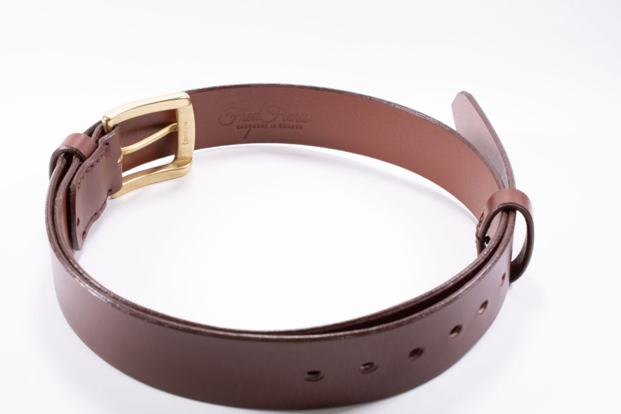 Product image of FredFloris handmade design mahogany leather dress belt