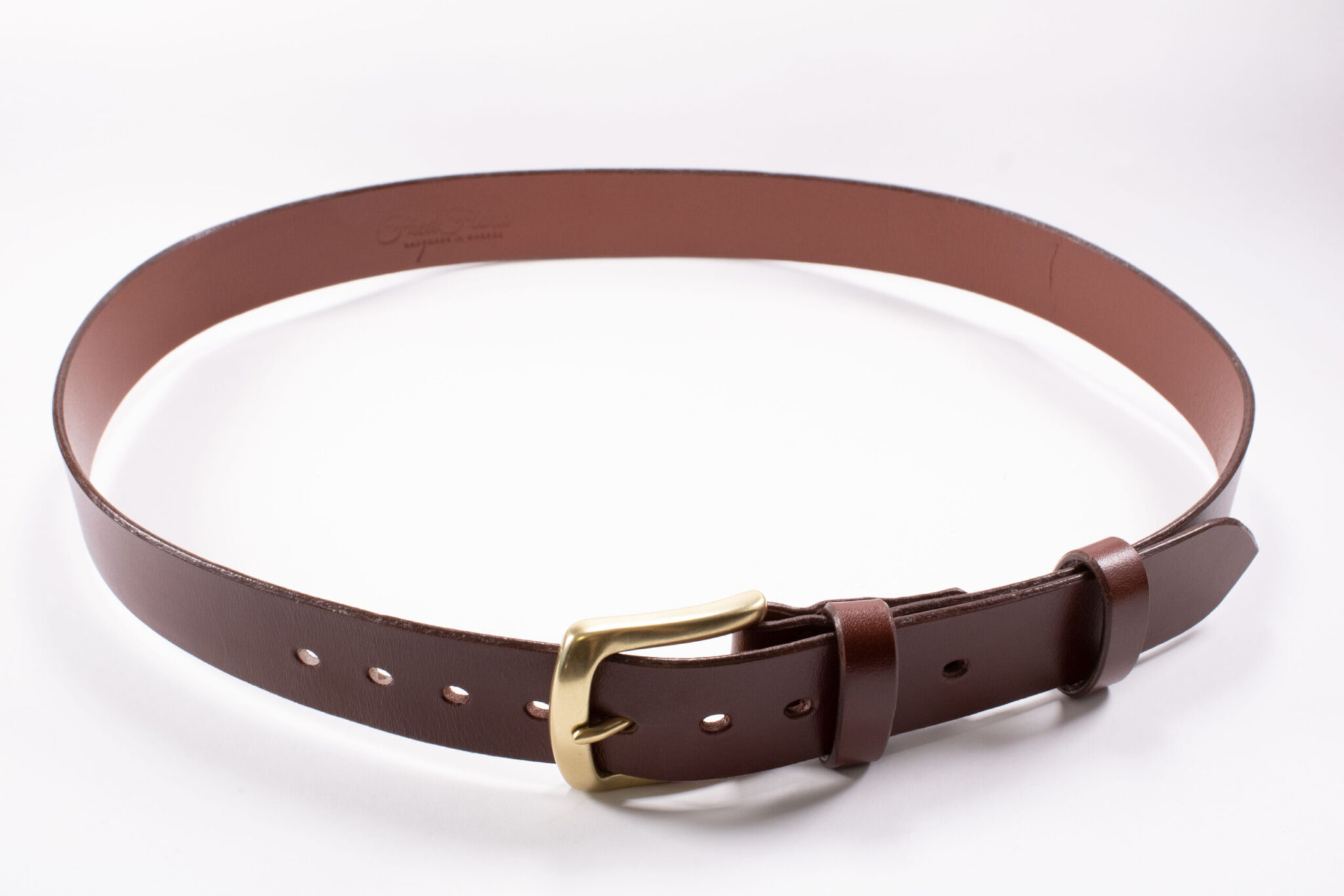 Product image of FredFloris handmade mahogany leather dress belt