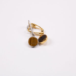 Product image of FredFloris Tiger’s eye gemstone round pendant earrings