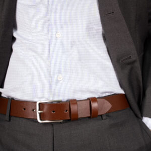 Product image of FredFloris handmade mahogany leather dress belt