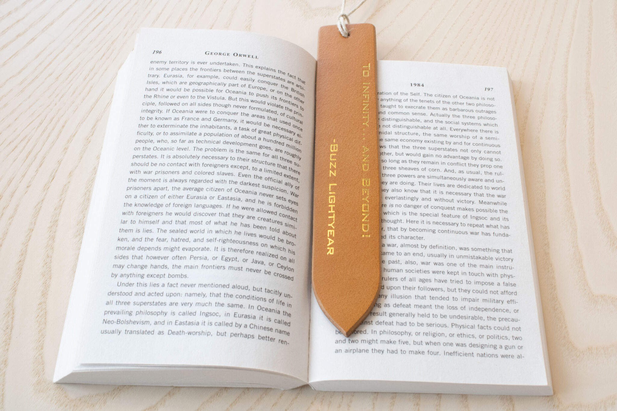 Product image of FredFloris leather bookmark with quotes