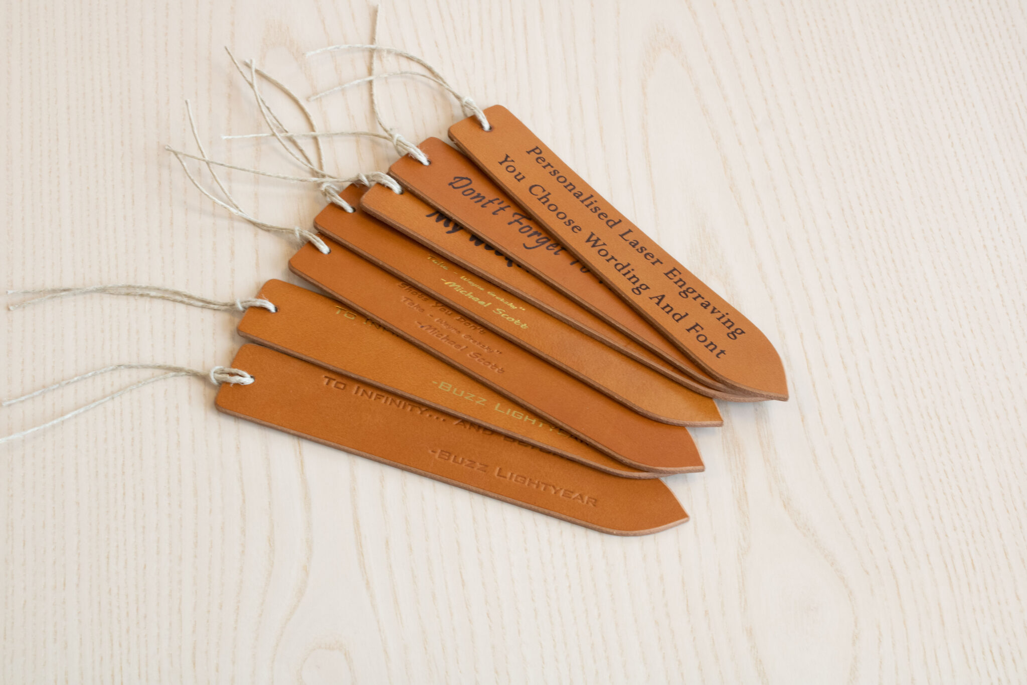 Product image of available assortment of FredFloris leather bookmarks