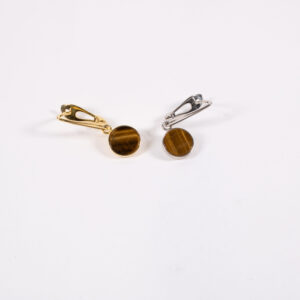 Product image of FredFloris Tiger’s eye gemstone round pendant earrings