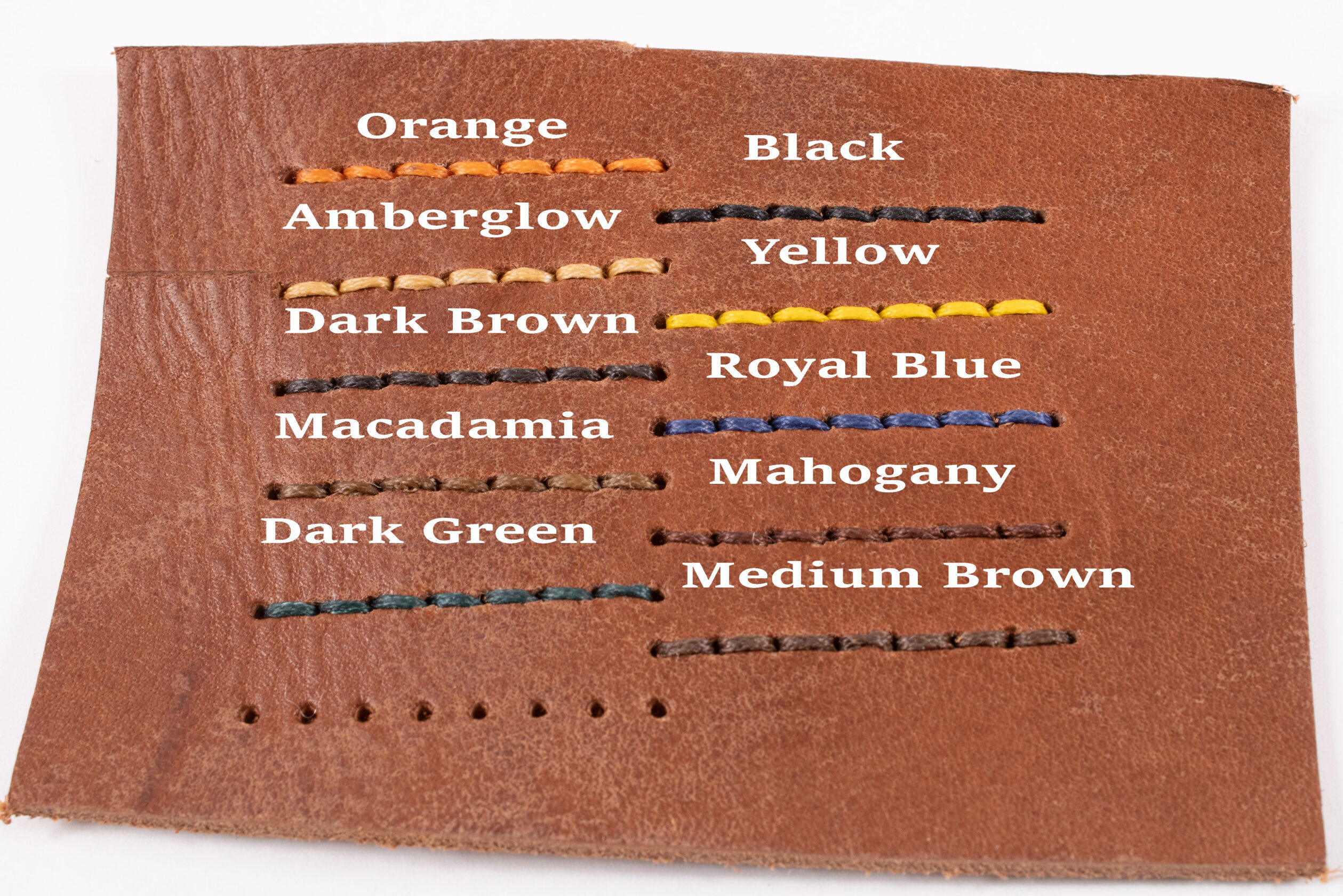Thread Colour Options for Leather Colour Cognac
