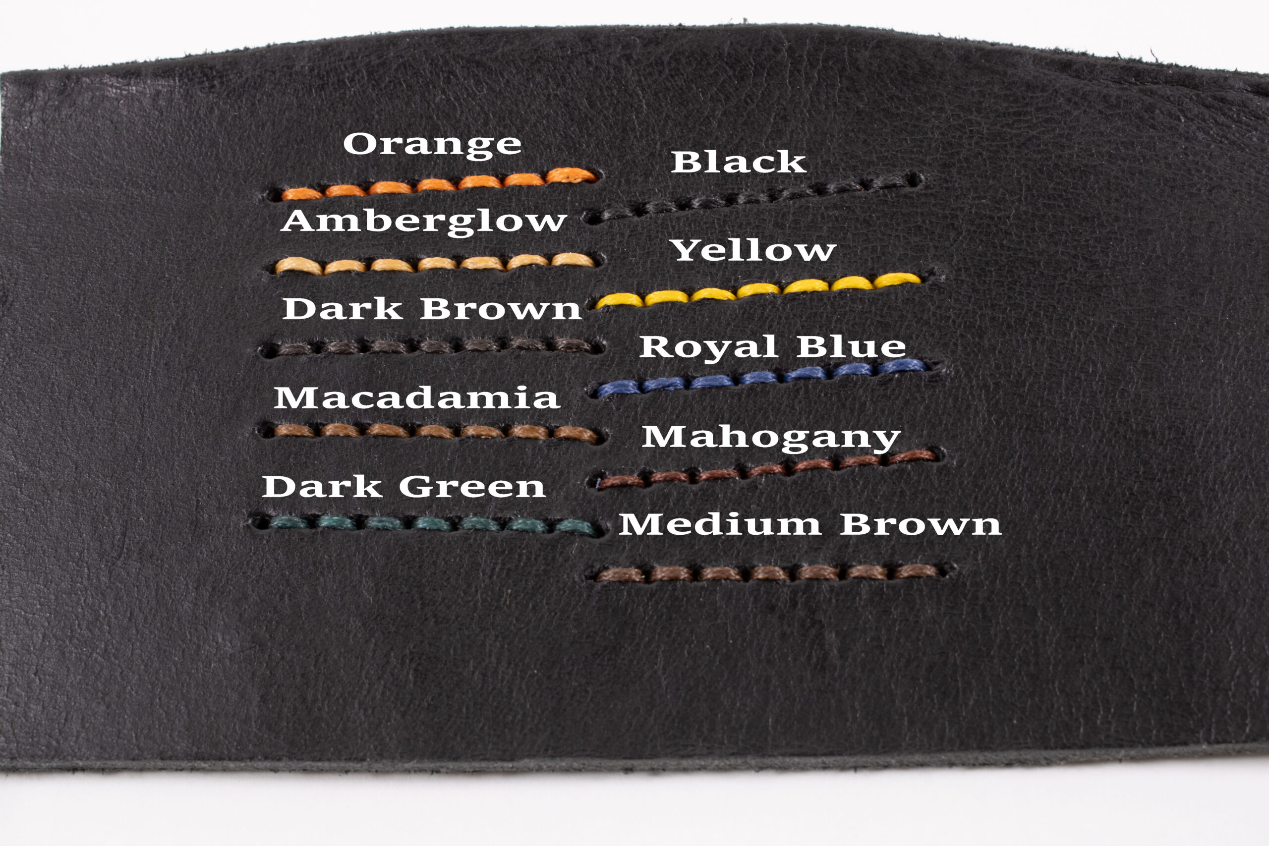 Opciones de color para los hombros gruesos de cuero negro