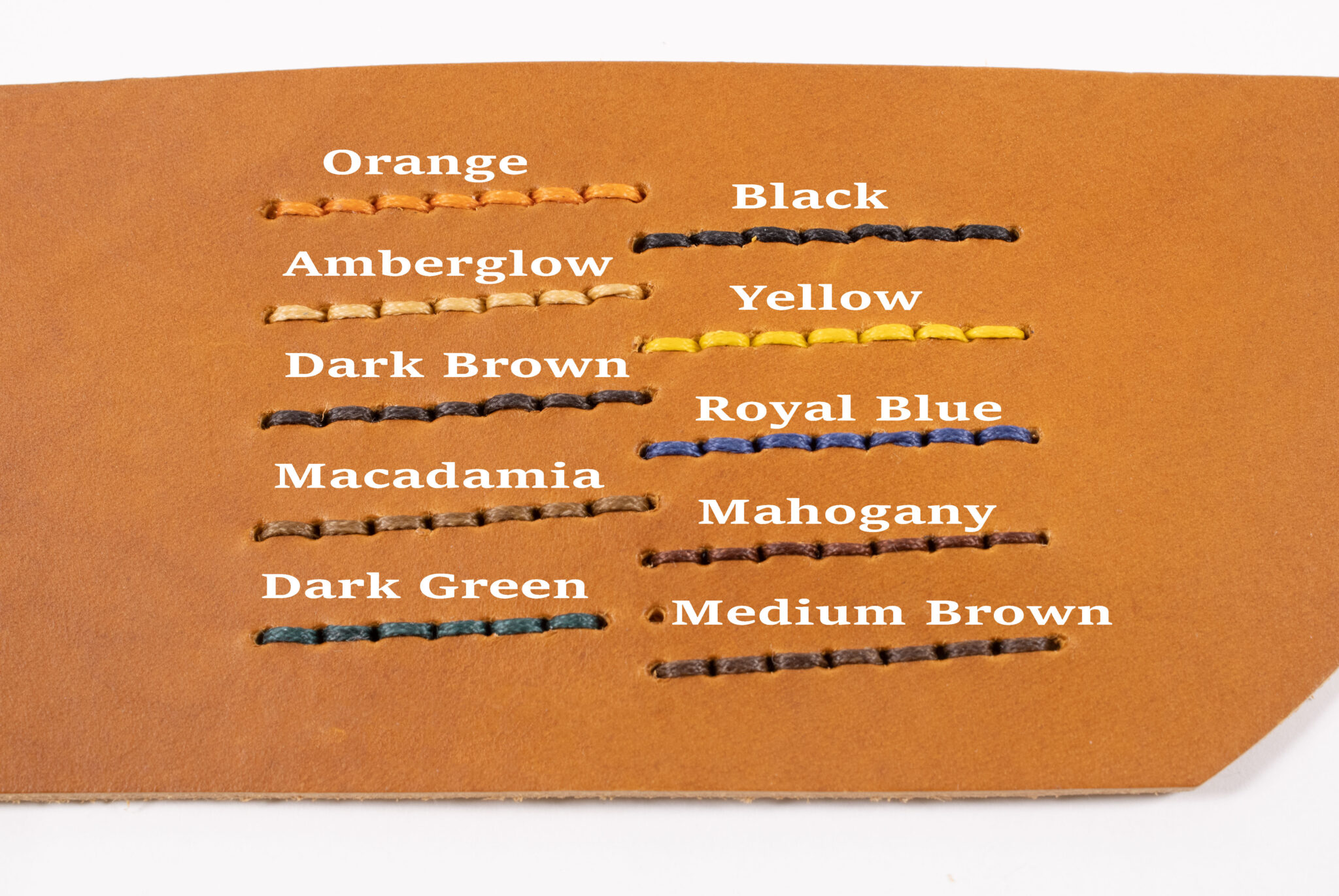 Thread Colour Options for Leather Colour Cognac