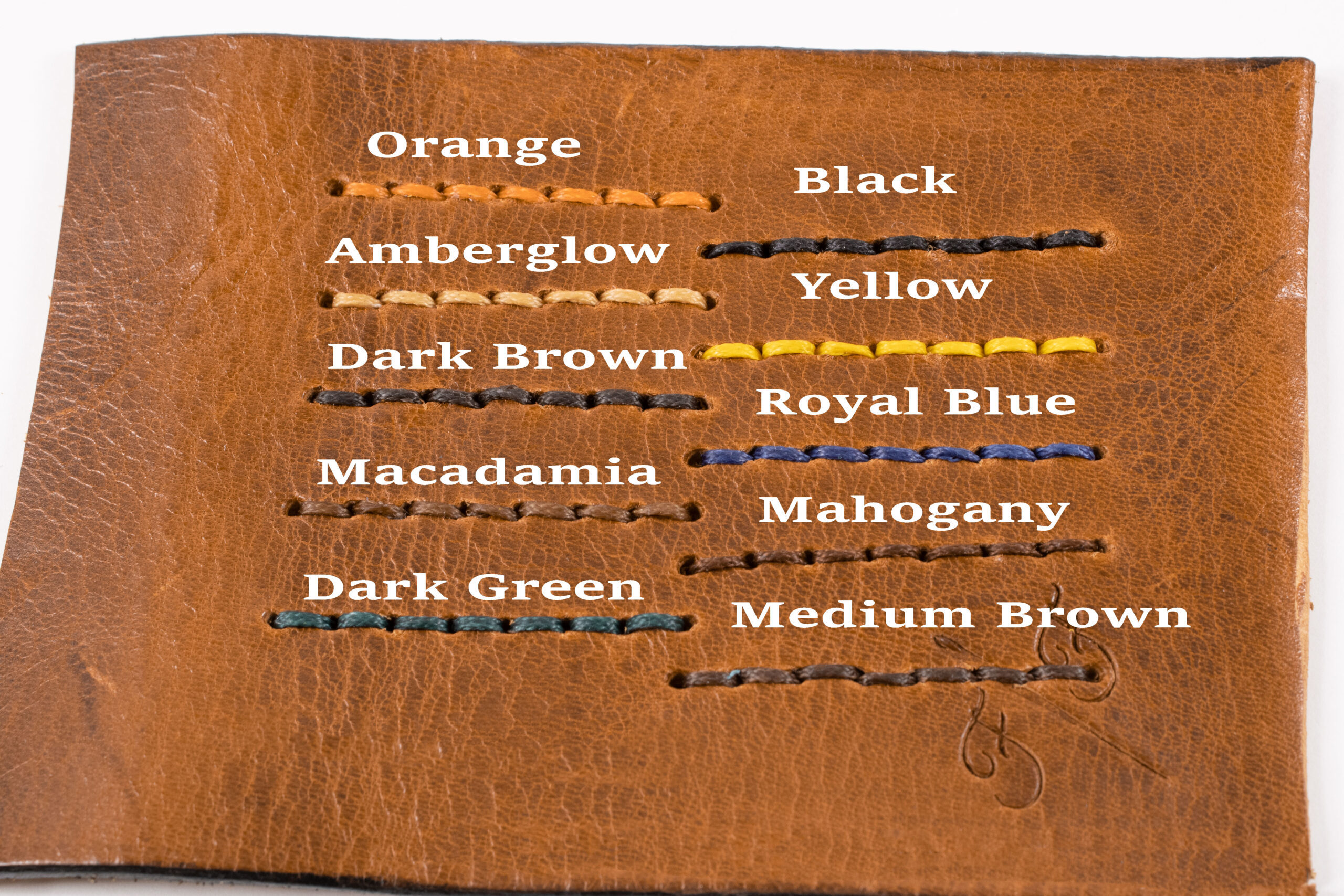 Langan värivaihtoehdot nahan värille Tumma Cognac