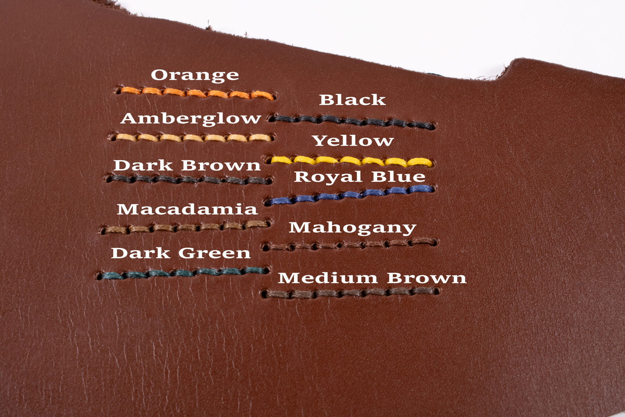 Thread Colour Options for Leather Colour Mahogany