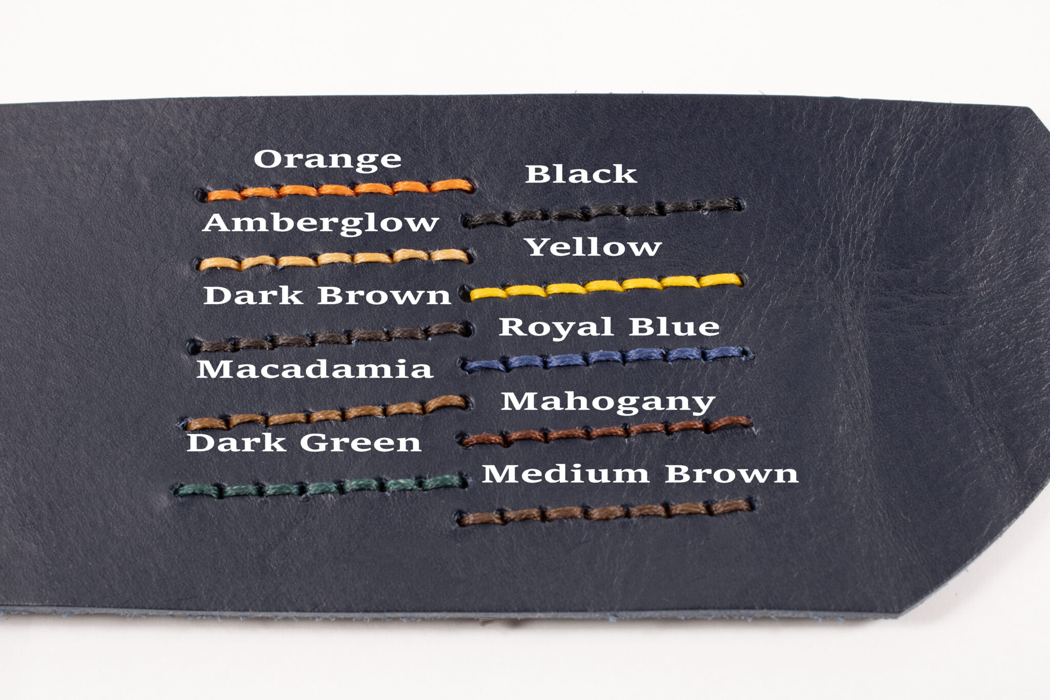 Thread Colour options for leather navy shoulders