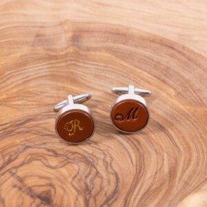 Product image of FredFloris Brown leather shirt cufflinks