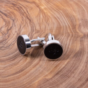 Product image of FredFloris black leather shirt cufflinks