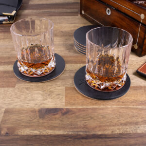 Product image of FredFloris black leather drink coasters