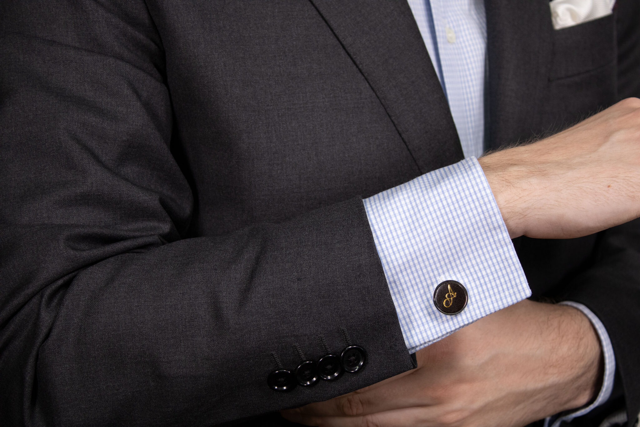 Product image of FredFloris Dark Brown personalised custom cufflinks