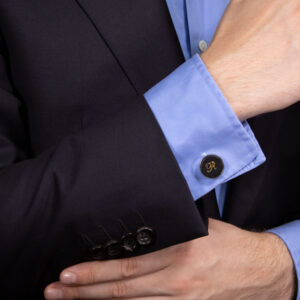 Product image of FredFloris black leather shirt cufflinks