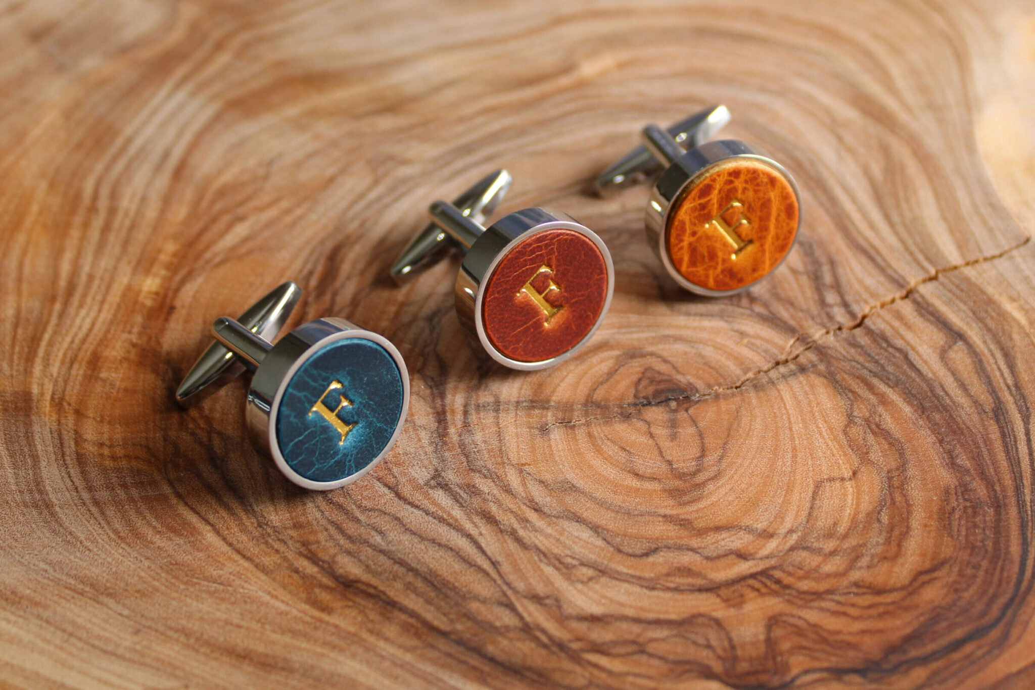 Product image of FredFloris leather shirt cufflinks