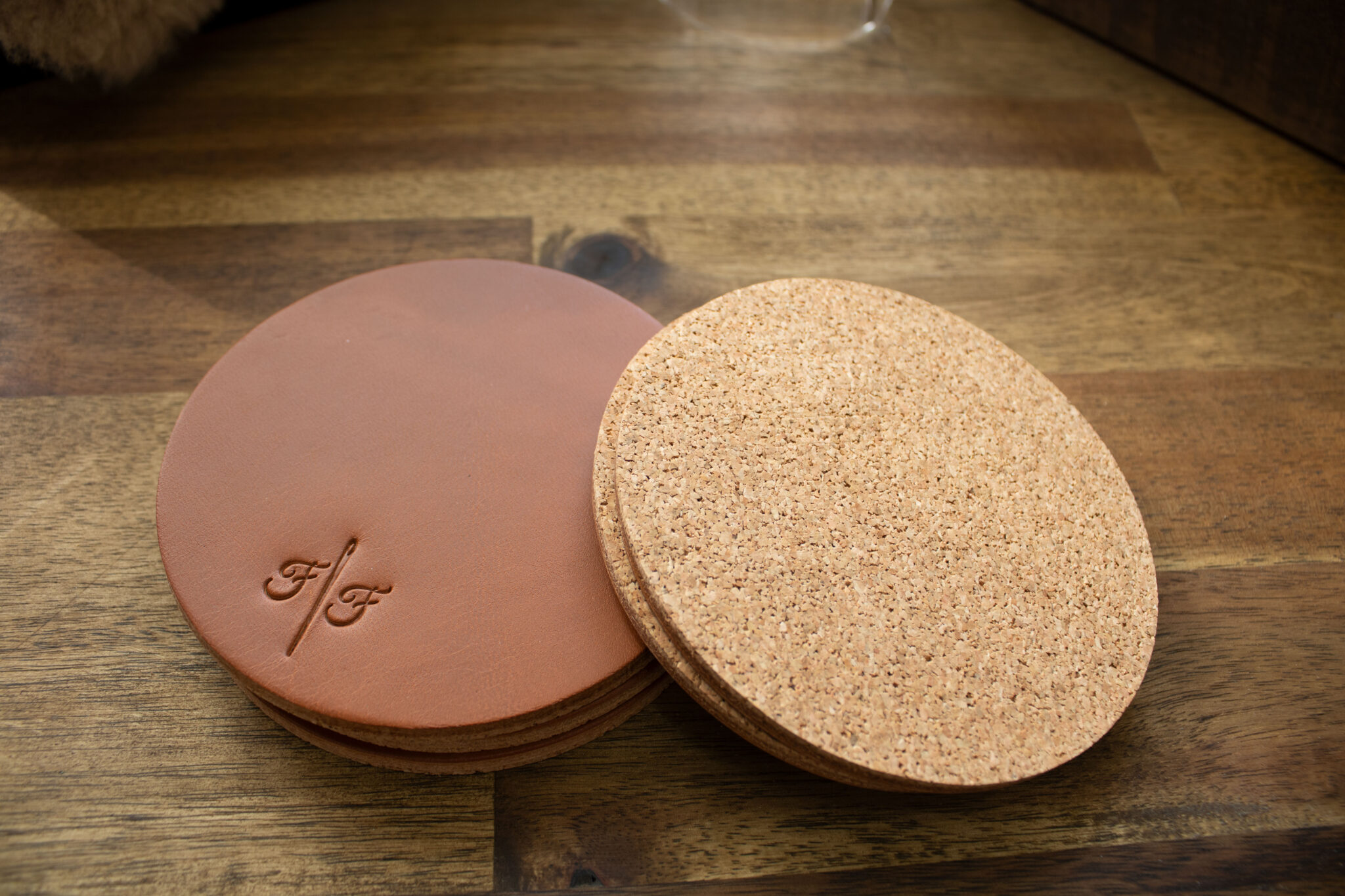 Product image of FredFloris Brown leather drink coasters