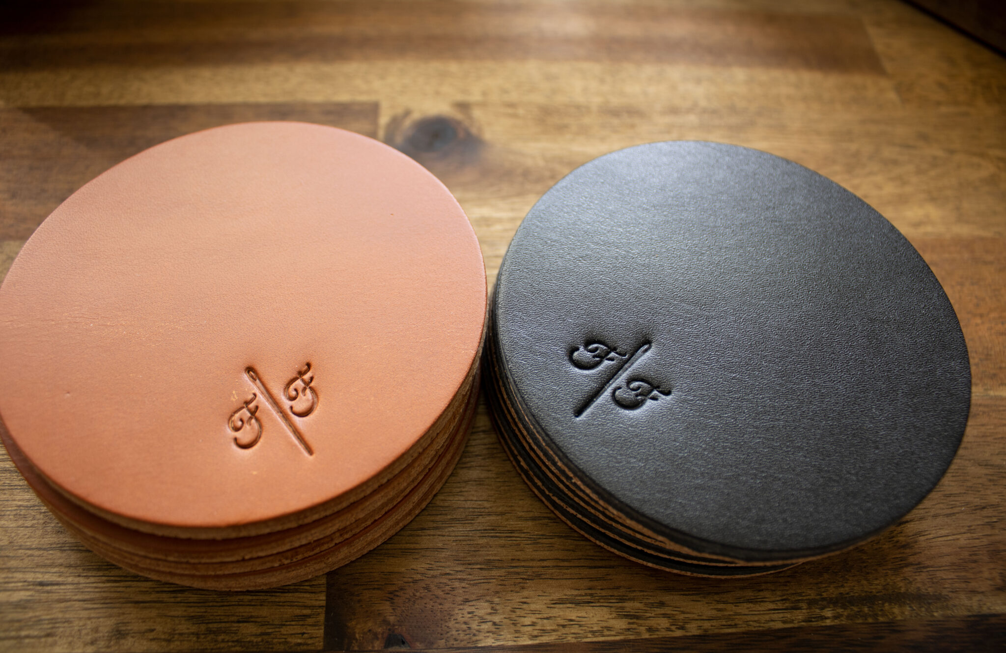 Product image of FredFloris Black & Brown leather drink coasters