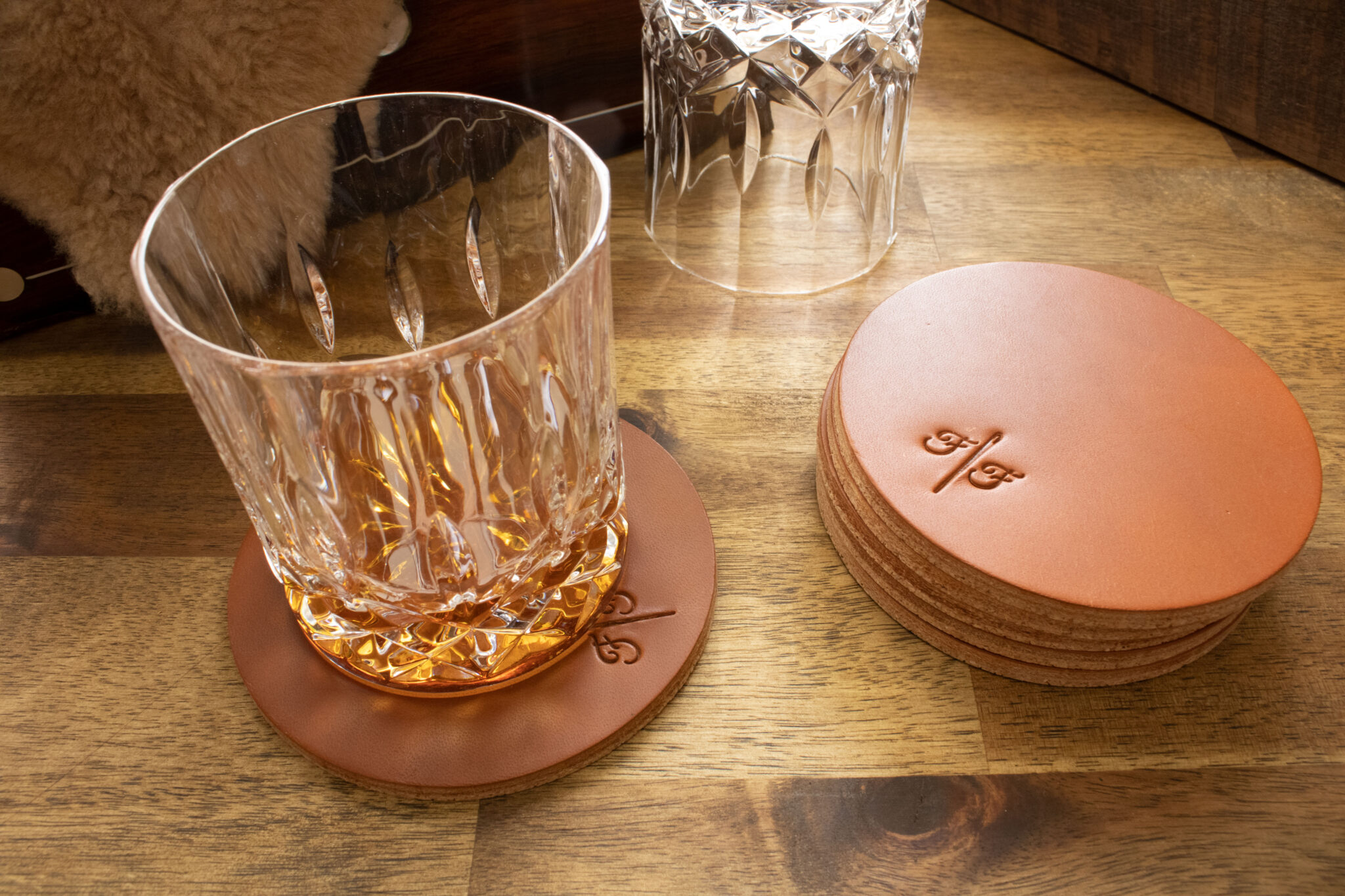 Product image of FredFloris Brown leather drink coasters