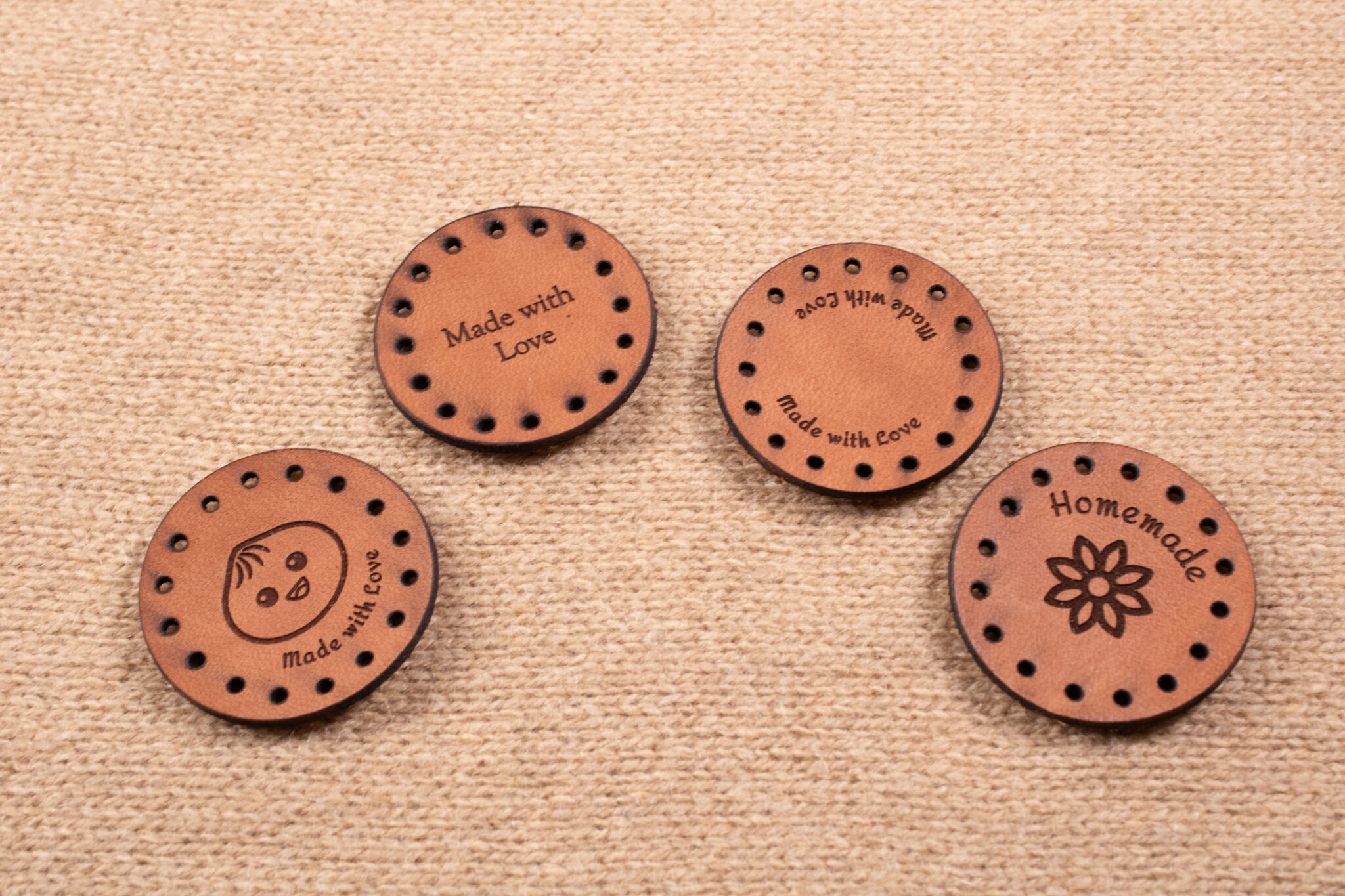 Product image of FredFloris Custom Personalised Leather crochet Labels DIY