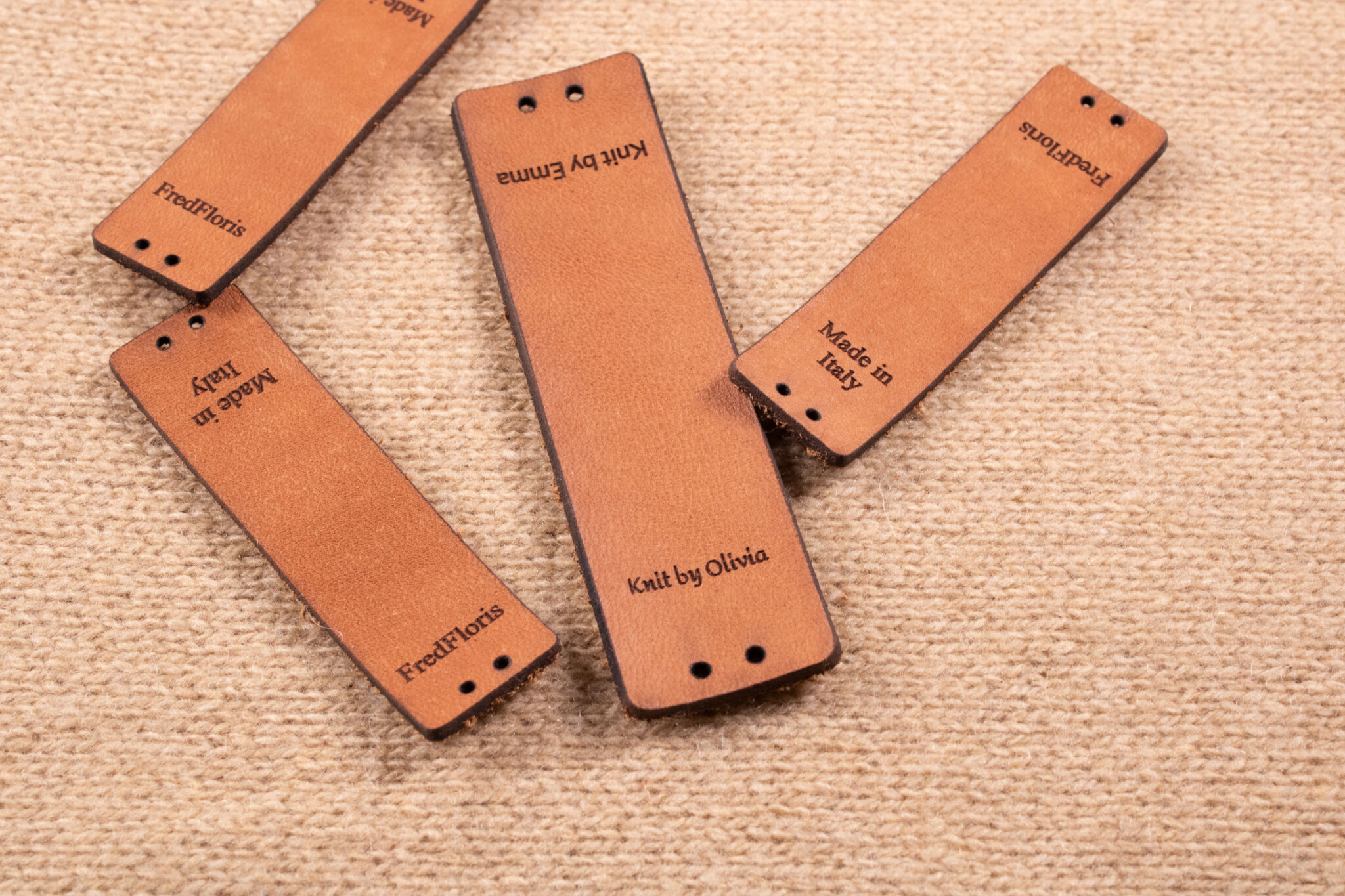 Product image of FredFloris Custom Personalised Leather crochet Labels DIY