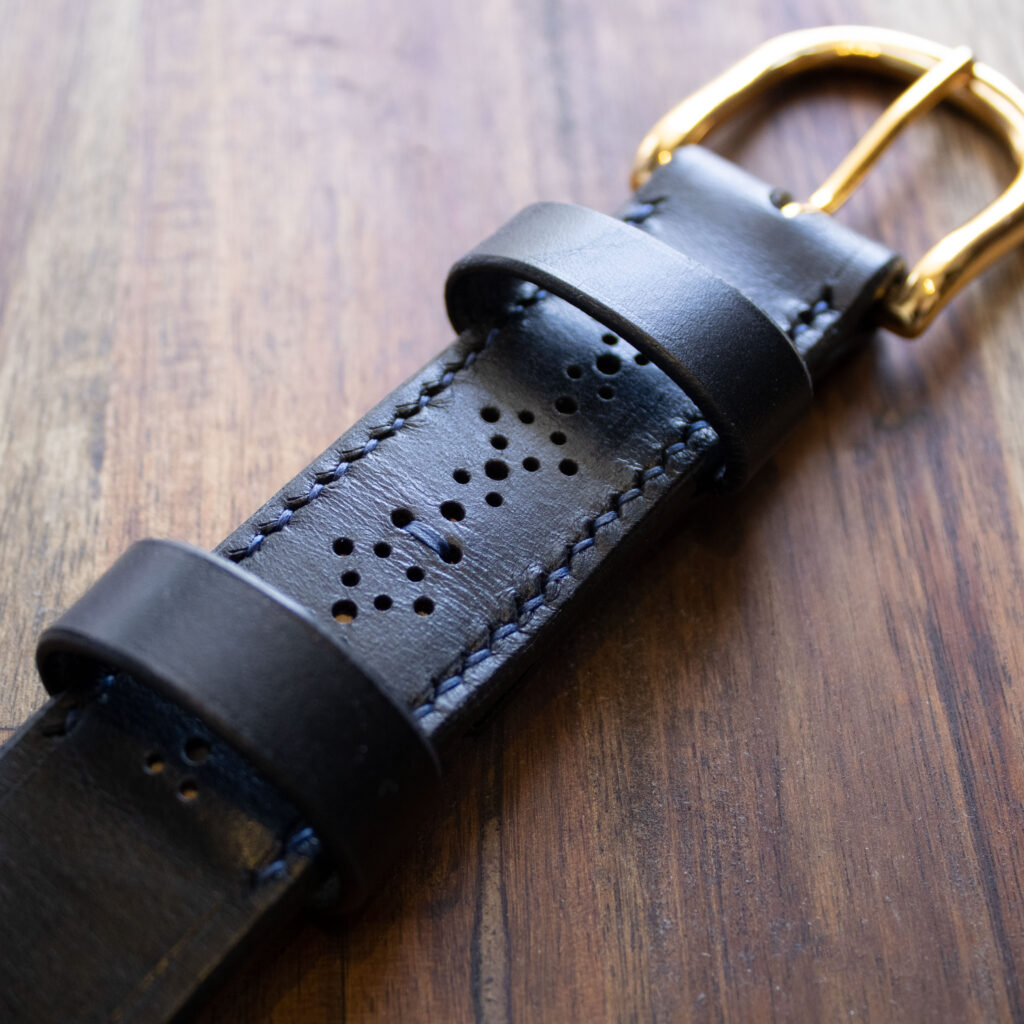 Product image of FredFloris handmade black leather dress belt