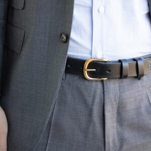 Product image of FredFloris handmade black leather mens belt