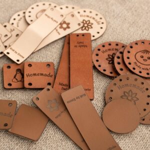 Product image of FredFloris Custom Personalised Leather crochet Labels DIY