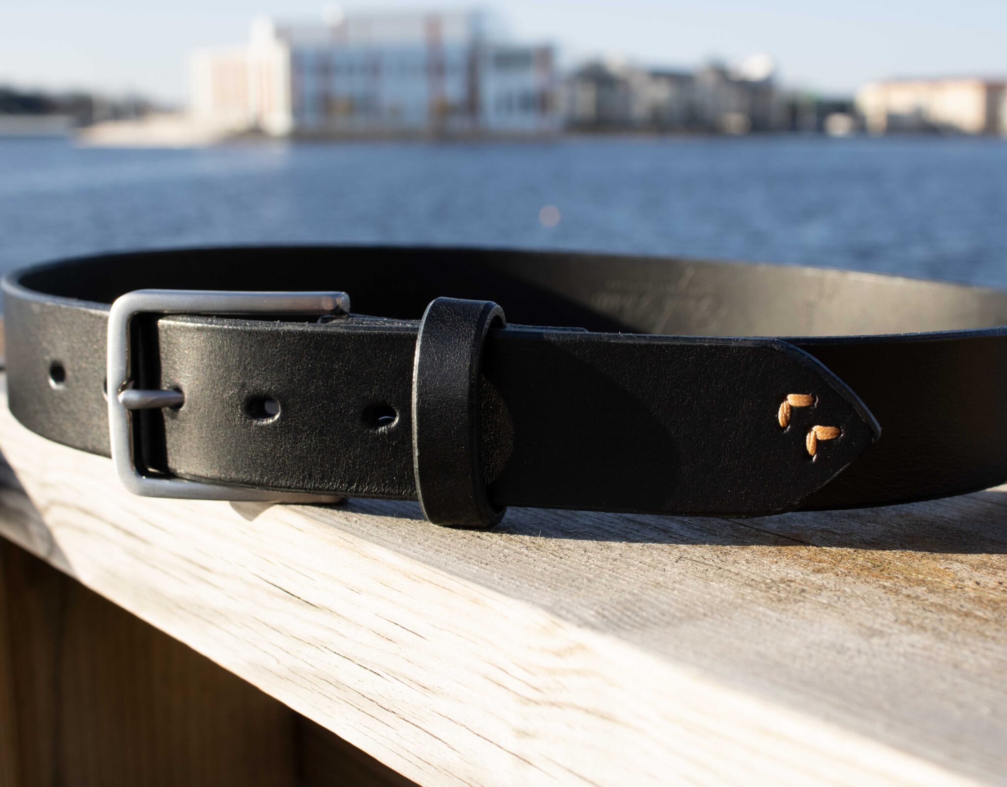 Product image of FredFloris handmade black leather mens belt