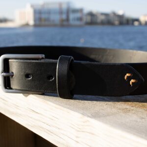 Product image of FredFloris handmade black leather mens belt