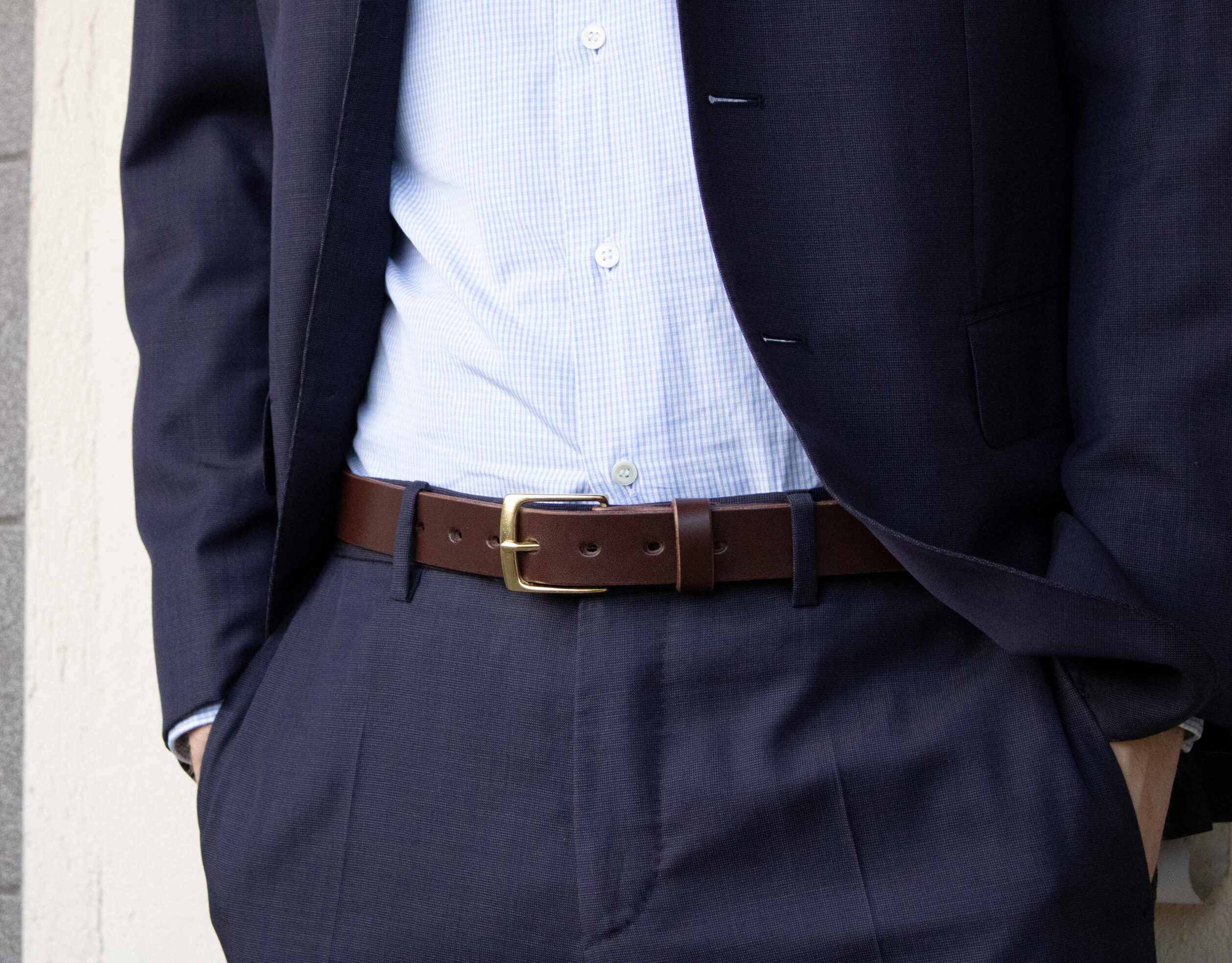 Tuotekuva FredFloris käsintehty tummanruskea miesten nahkavyöstä