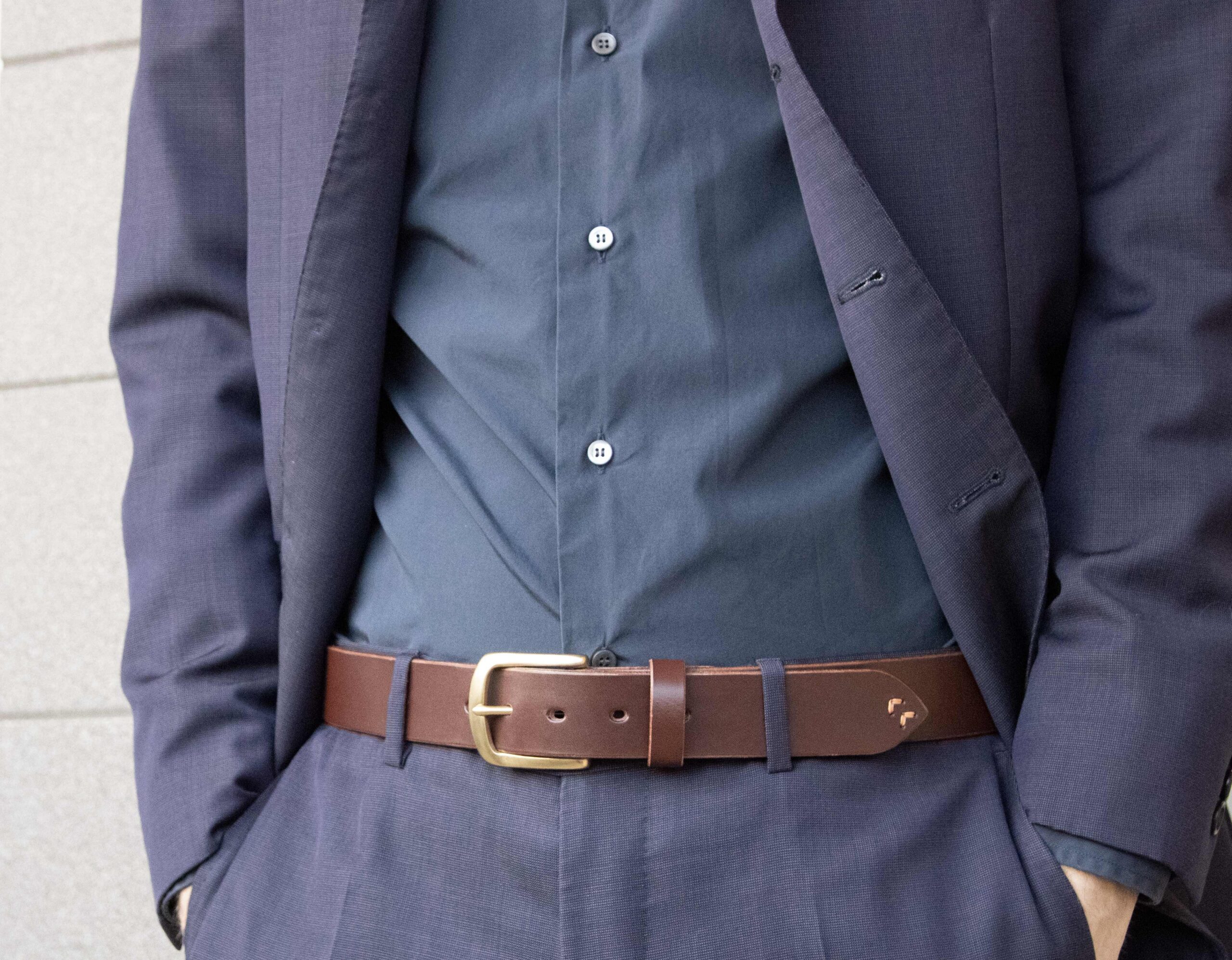 Product image of FredFloris handmade Dark Brown leather mens belt
