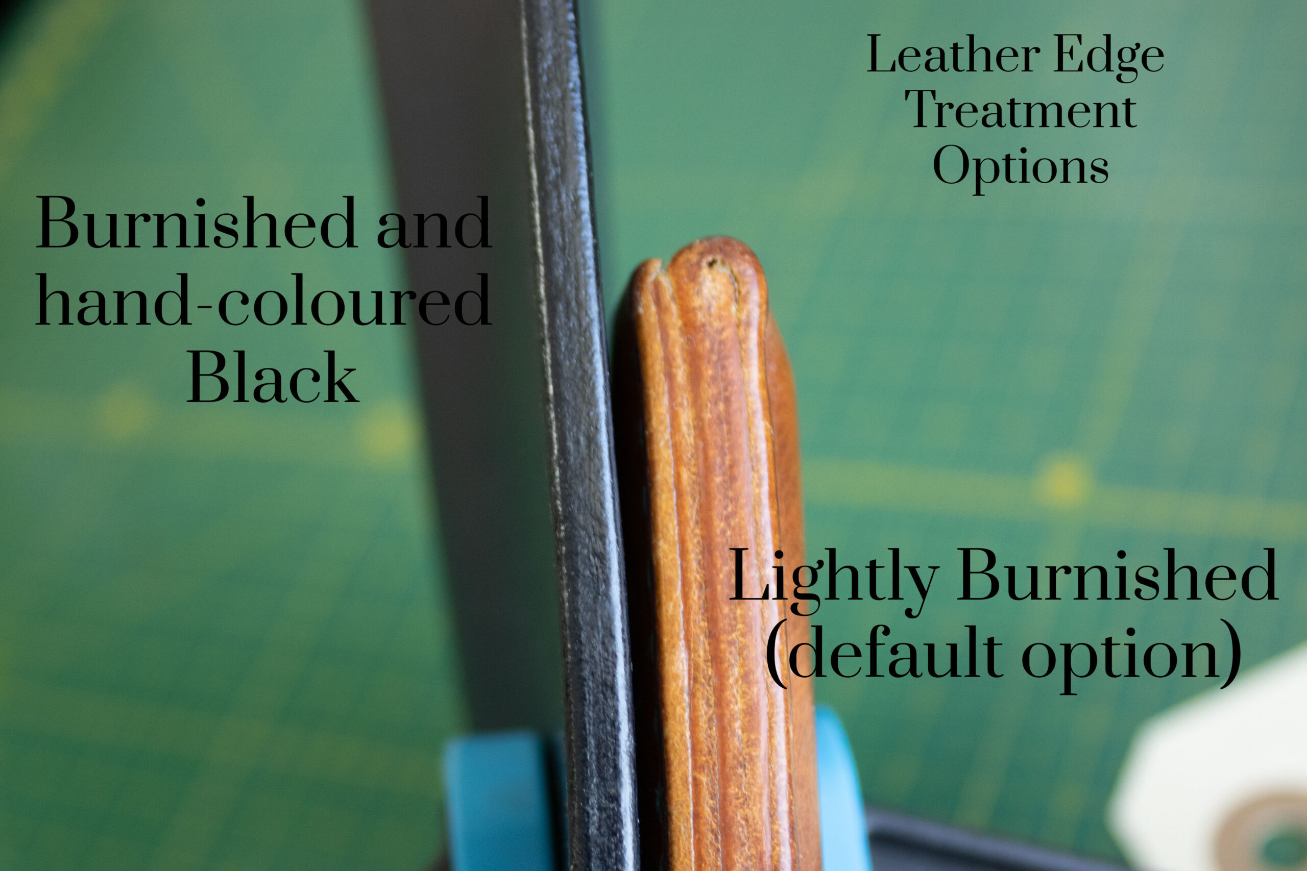Image of FredFloris available leather edge treatment options